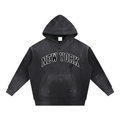 Vintage Washed Frayed Fleece Hoodie